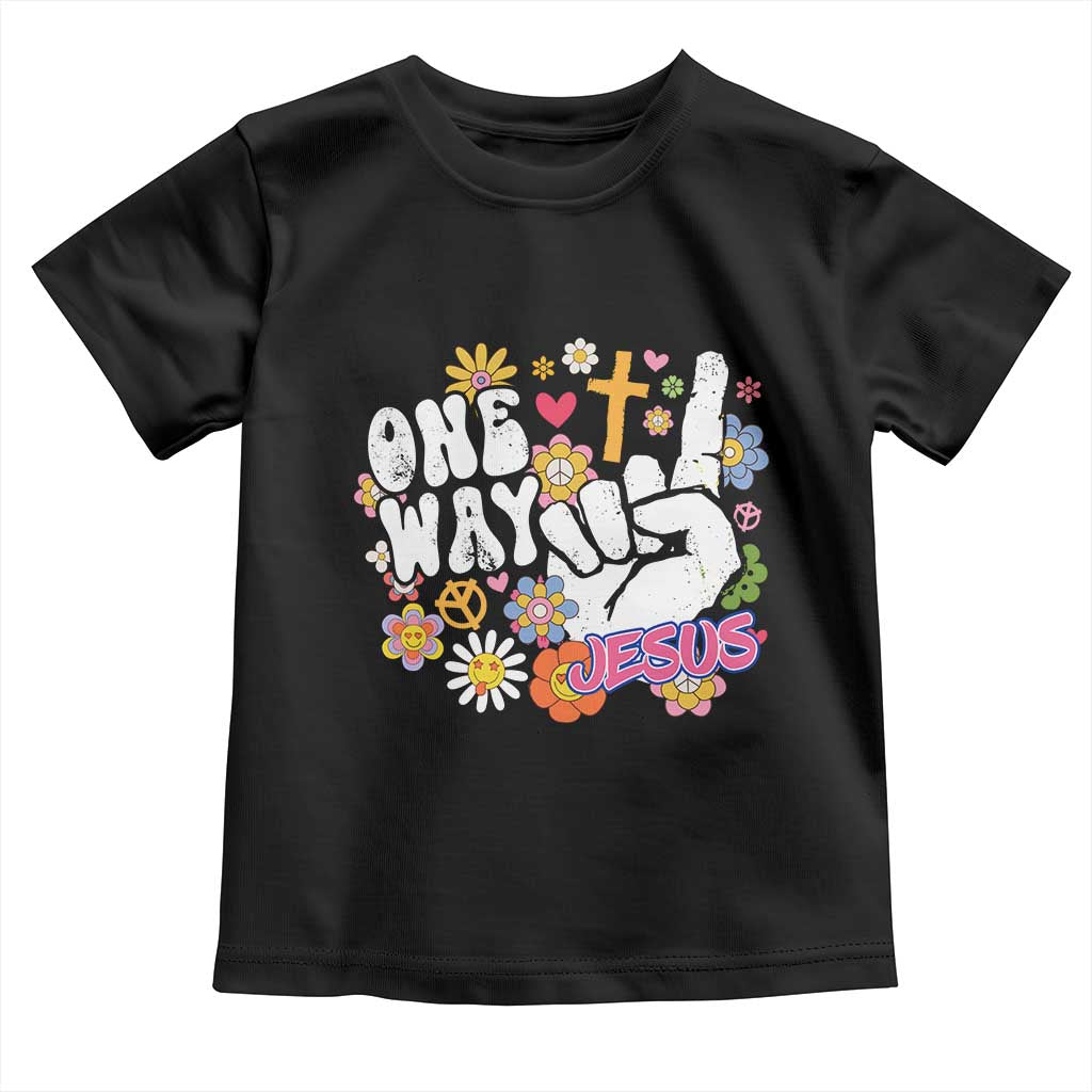One Way Jesus Toddler T Shirt Christian Relgion Retro Hippie