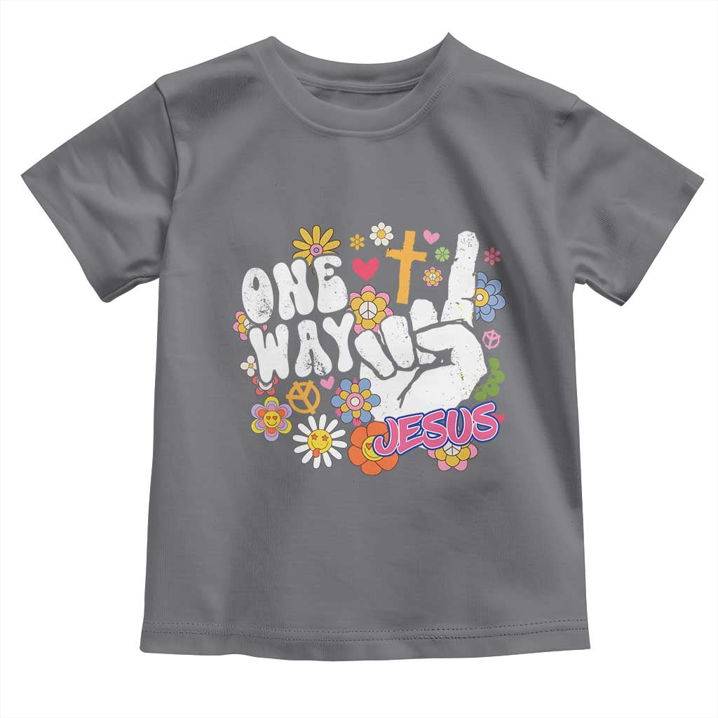 One Way Jesus Toddler T Shirt Christian Relgion Retro Hippie