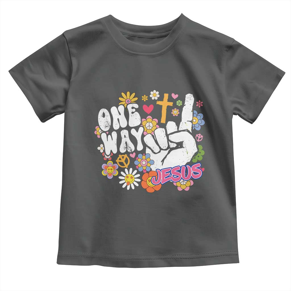 One Way Jesus Toddler T Shirt Christian Relgion Retro Hippie