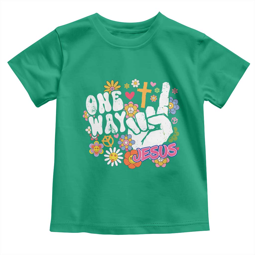 One Way Jesus Toddler T Shirt Christian Relgion Retro Hippie