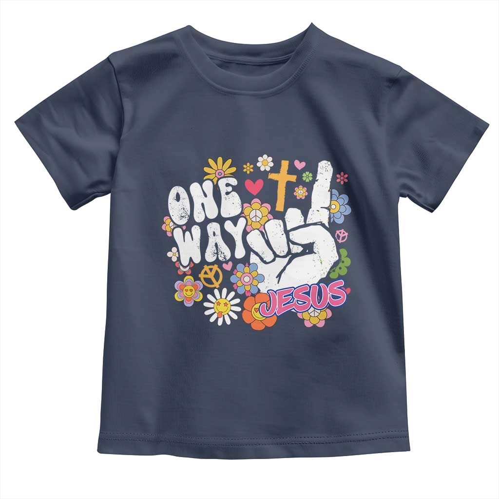 One Way Jesus Toddler T Shirt Christian Relgion Retro Hippie