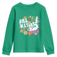 One Way Jesus Youth Sweatshirt Christian Relgion Retro Hippie