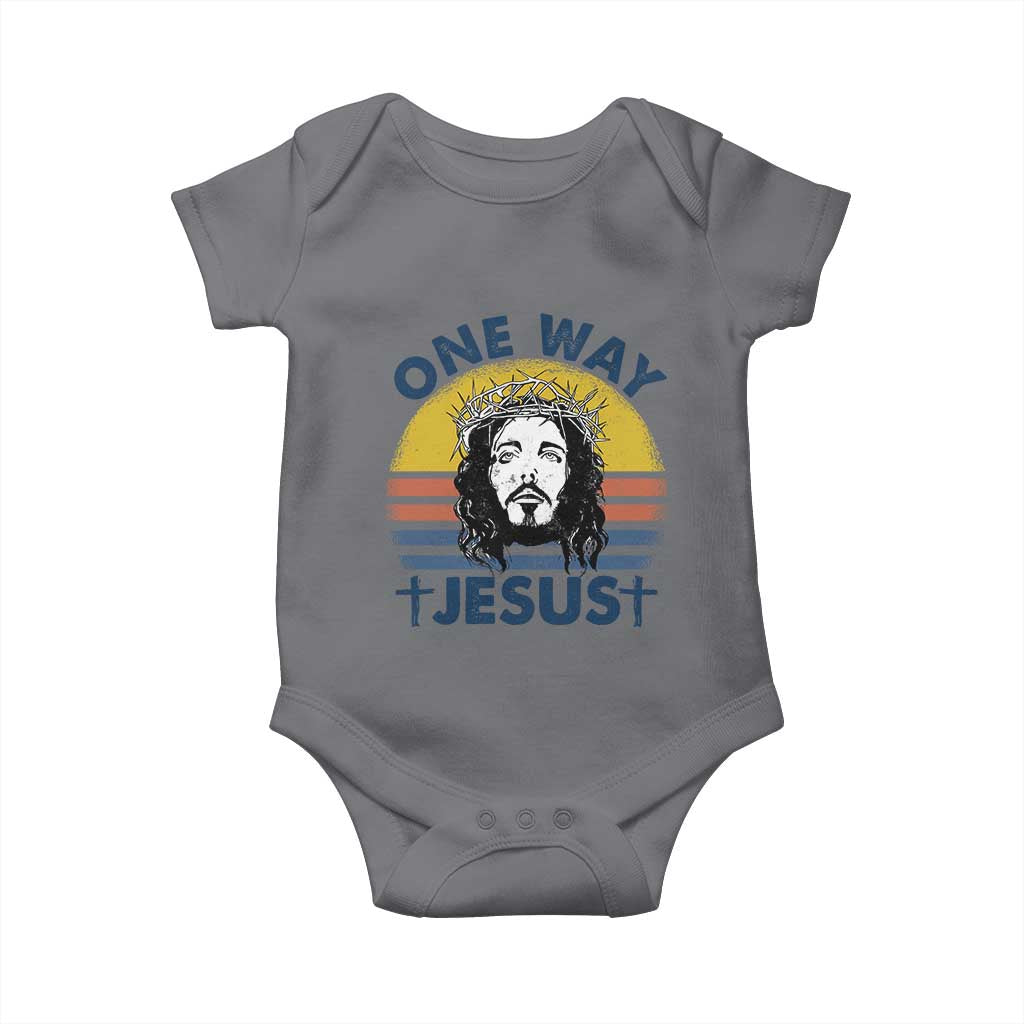 One Way Jesus Baby Onesie Christian Relgion Retro Vintage