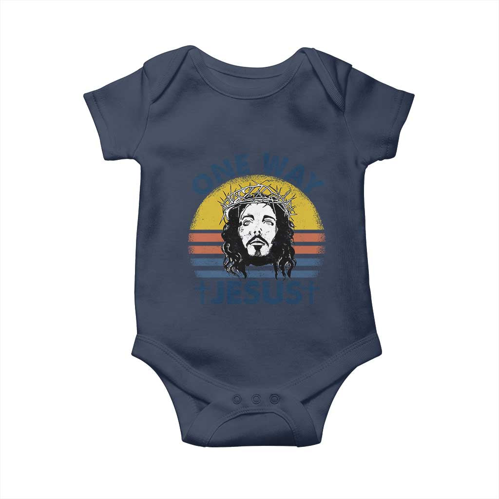 One Way Jesus Baby Onesie Christian Relgion Retro Vintage
