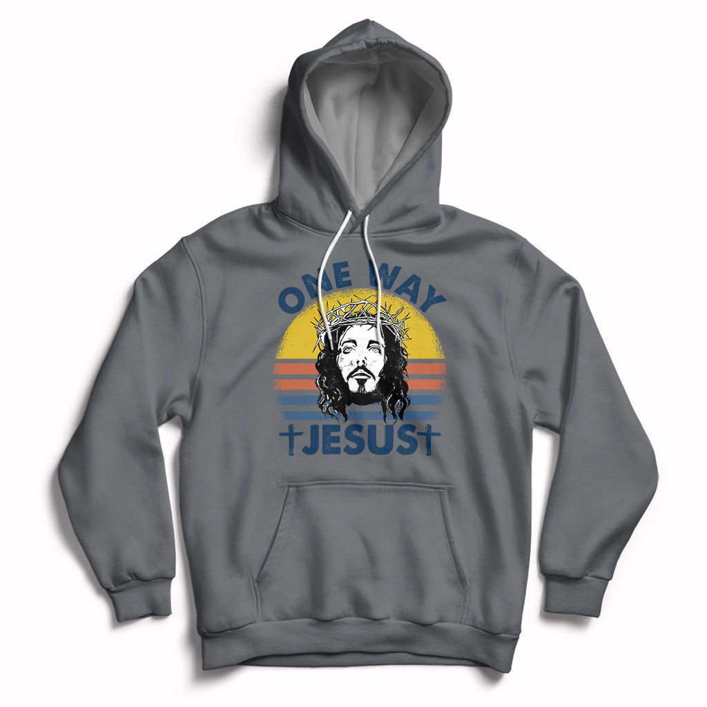 One Way Jesus Christian Relgion Vintage T-shirt, Funny Jesus Shirt, Jesus Believer, Religious Shirt Hoodie - Wonder Print Shop