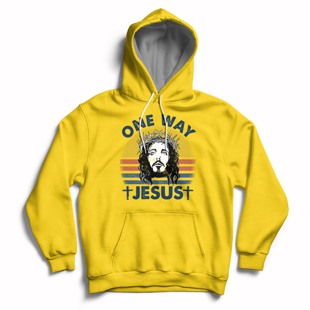 One Way Jesus Christian Relgion Vintage T-shirt, Funny Jesus Shirt, Jesus Believer, Religious Shirt Hoodie - Wonder Print Shop