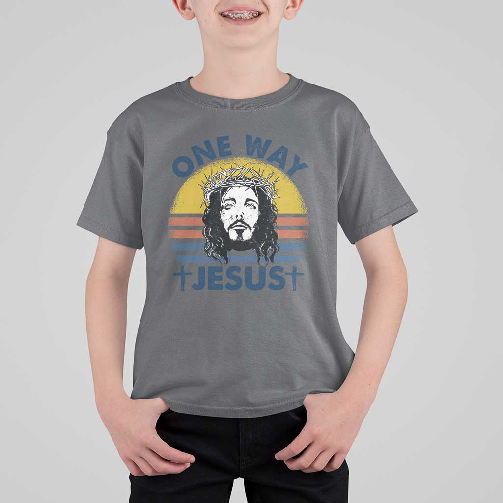 One Way Jesus T Shirt For Kid Christian Relgion Retro Vintage