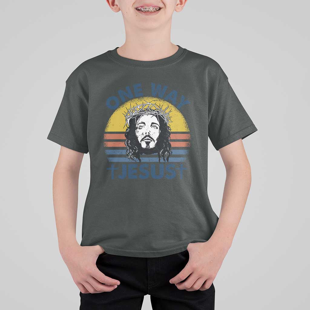 One Way Jesus T Shirt For Kid Christian Relgion Retro Vintage