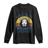 One Way Jesus Long Sleeve Shirt Christian Relgion Retro Vintage
