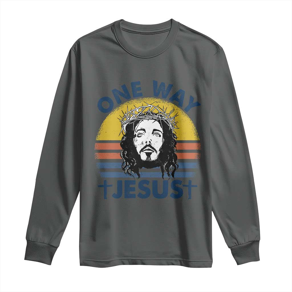 One Way Jesus Long Sleeve Shirt Christian Relgion Retro Vintage