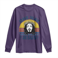 One Way Jesus Long Sleeve Shirt Christian Relgion Retro Vintage