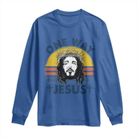One Way Jesus Long Sleeve Shirt Christian Relgion Retro Vintage
