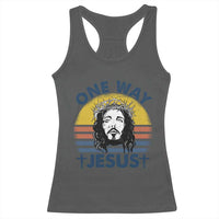 One Way Jesus Racerback Tank Top Christian Relgion Retro Vintage
