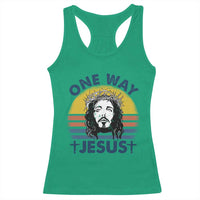One Way Jesus Racerback Tank Top Christian Relgion Retro Vintage
