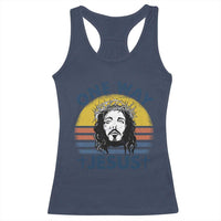 One Way Jesus Racerback Tank Top Christian Relgion Retro Vintage
