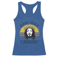 One Way Jesus Racerback Tank Top Christian Relgion Retro Vintage