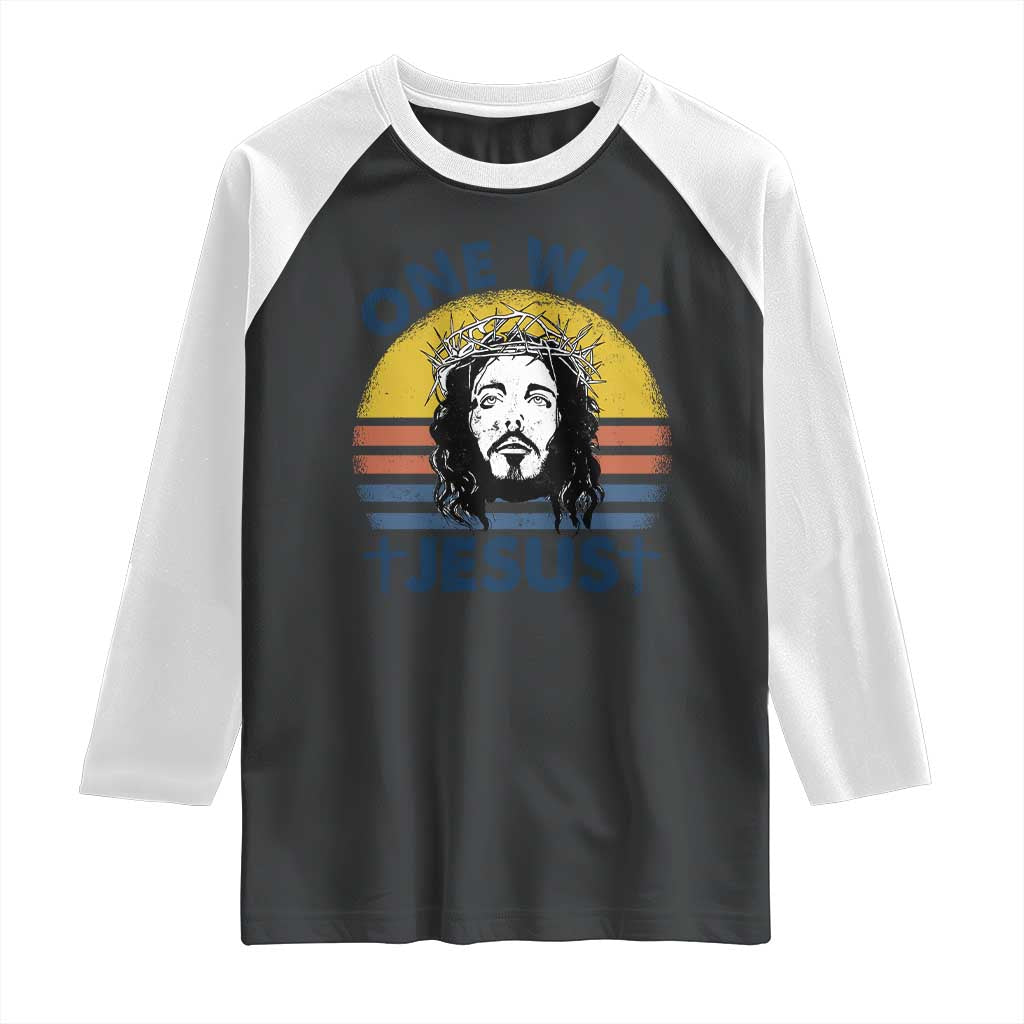 One Way Jesus Raglan Shirt Christian Relgion Retro Vintage