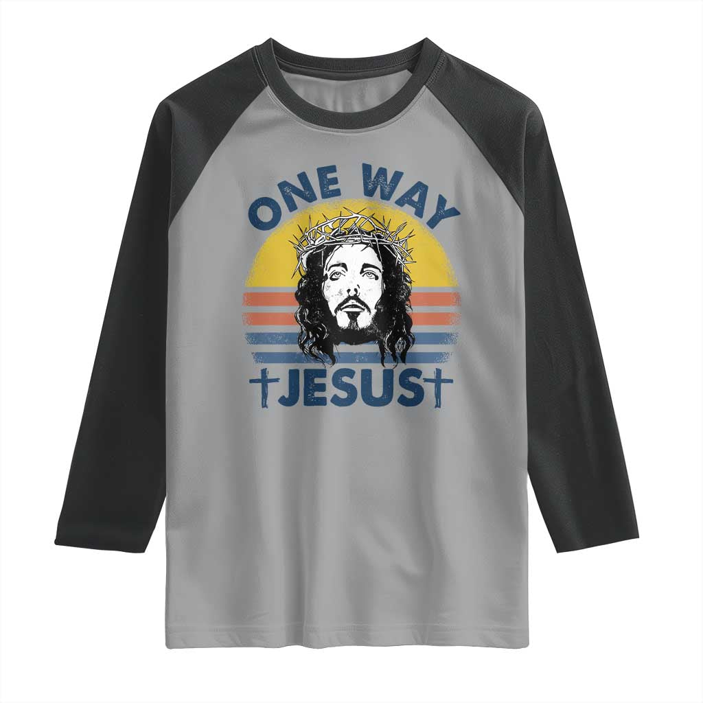 One Way Jesus Raglan Shirt Christian Relgion Retro Vintage