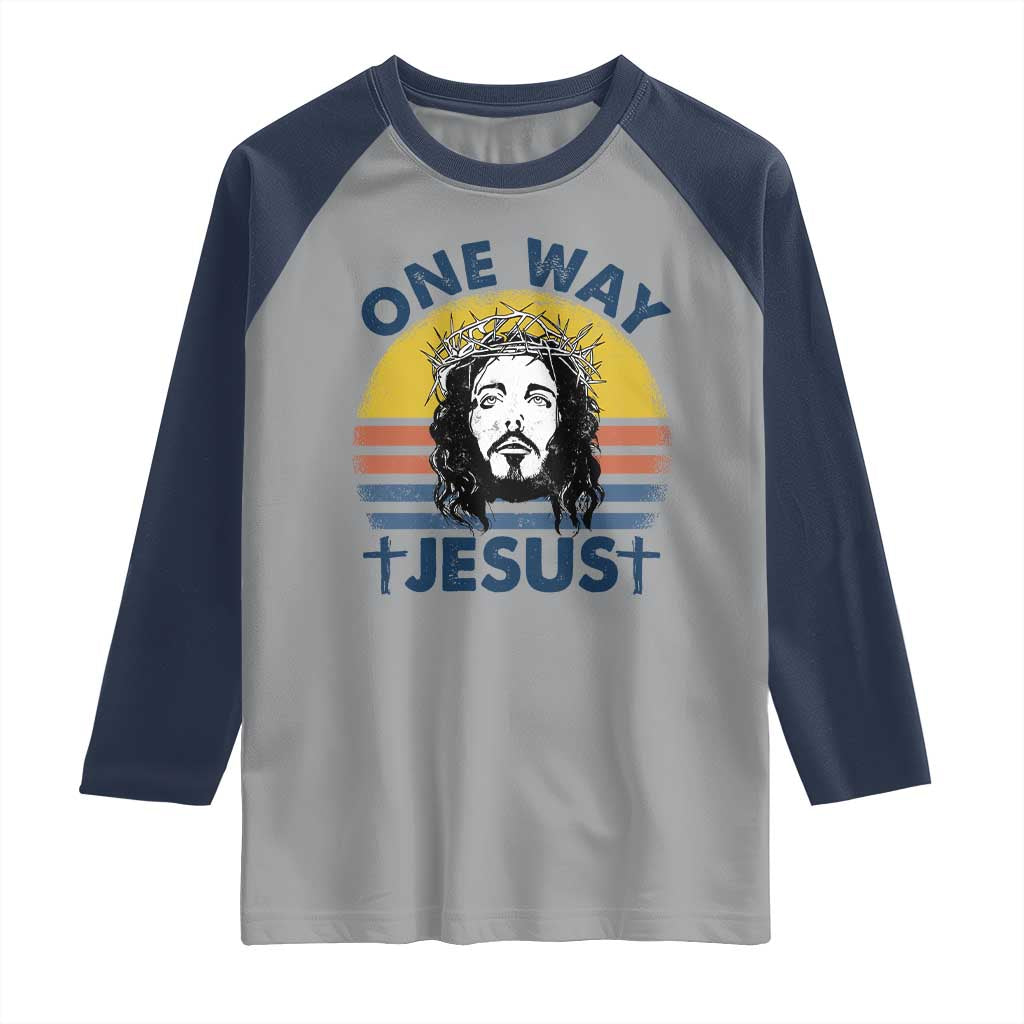 One Way Jesus Raglan Shirt Christian Relgion Retro Vintage