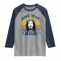 One Way Jesus Raglan Shirt Christian Relgion Retro Vintage