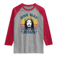 One Way Jesus Raglan Shirt Christian Relgion Retro Vintage