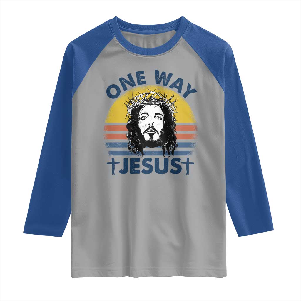 One Way Jesus Raglan Shirt Christian Relgion Retro Vintage