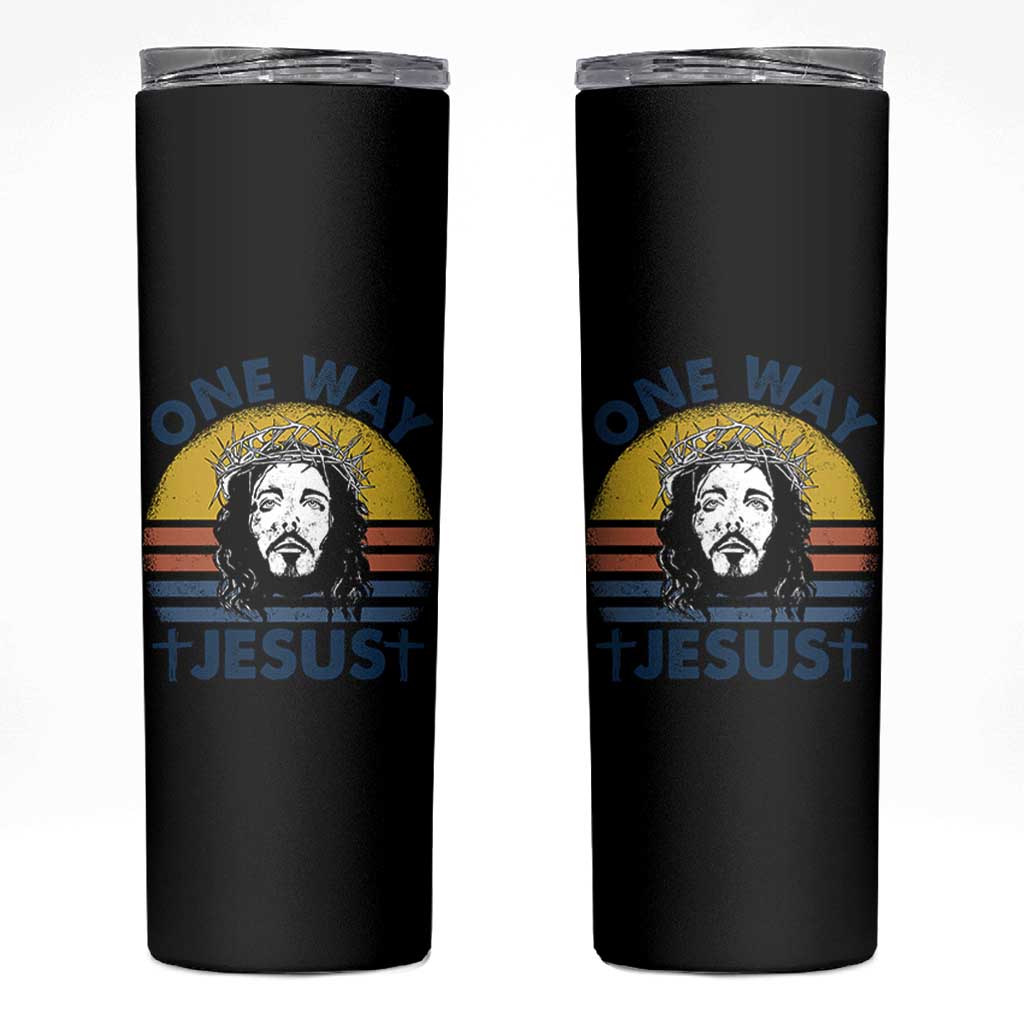 One Way Jesus Skinny Tumbler Christian Relgion Retro Vintage
