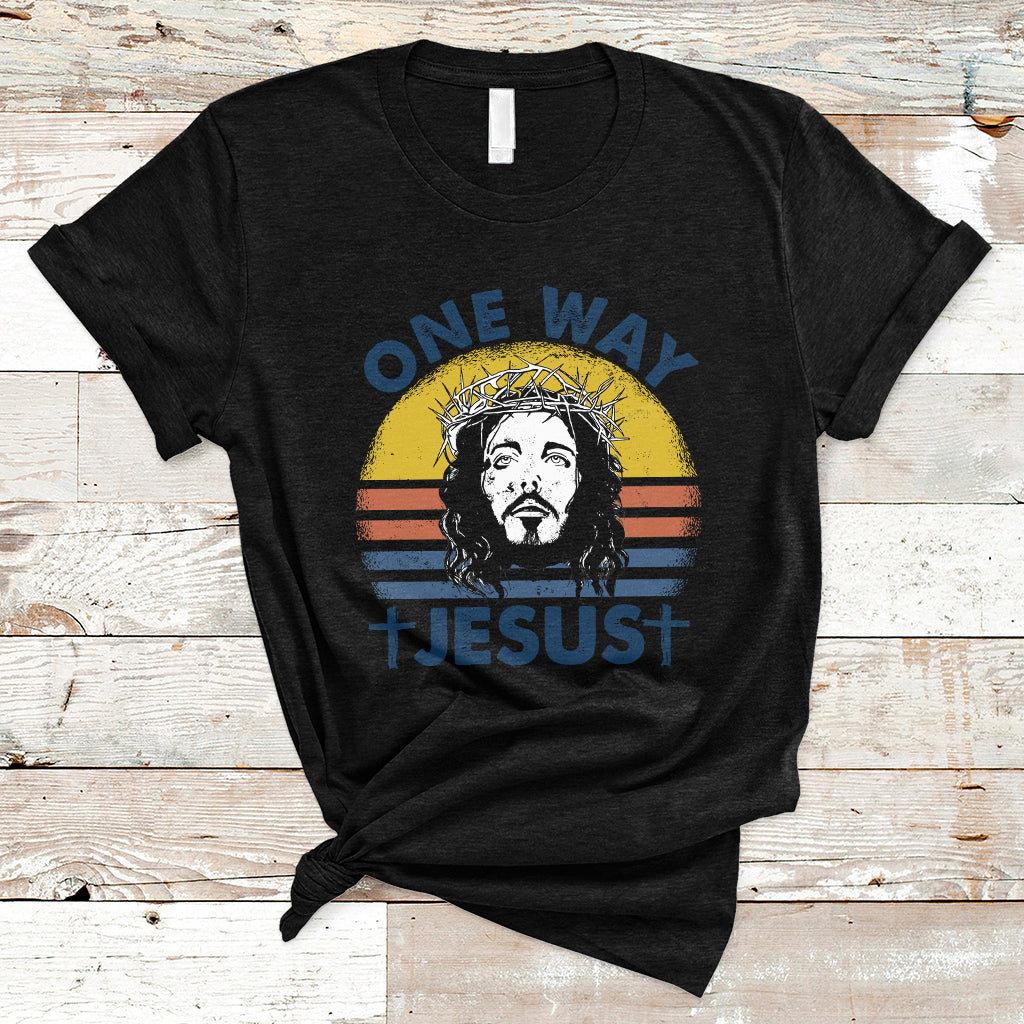 One Way Jesus Christian Relgion Vintage T-shirt, Funny Jesus Shirt, Jesus Believer, Religious Shirt T-Shirt - Wonder Print Shop