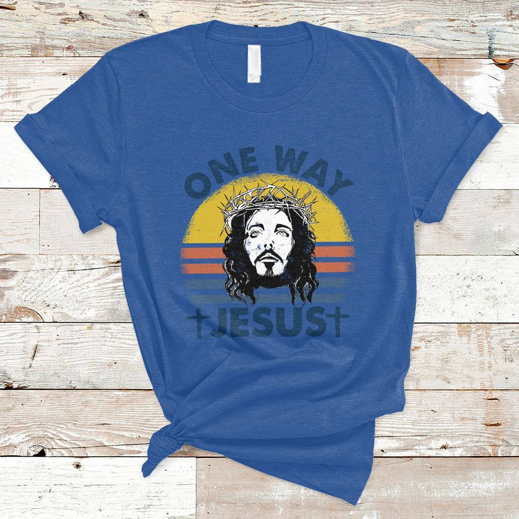 One Way Jesus Christian Relgion Vintage T-shirt, Funny Jesus Shirt, Jesus Believer, Religious Shirt T-Shirt - Wonder Print Shop