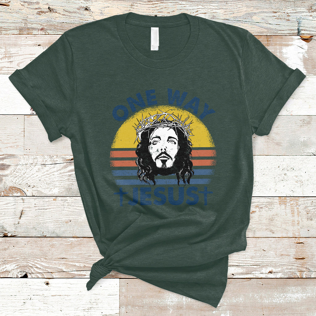 One Way Jesus Christian Relgion Vintage T-shirt, Funny Jesus Shirt, Jesus Believer, Religious Shirt T-Shirt - Wonder Print Shop