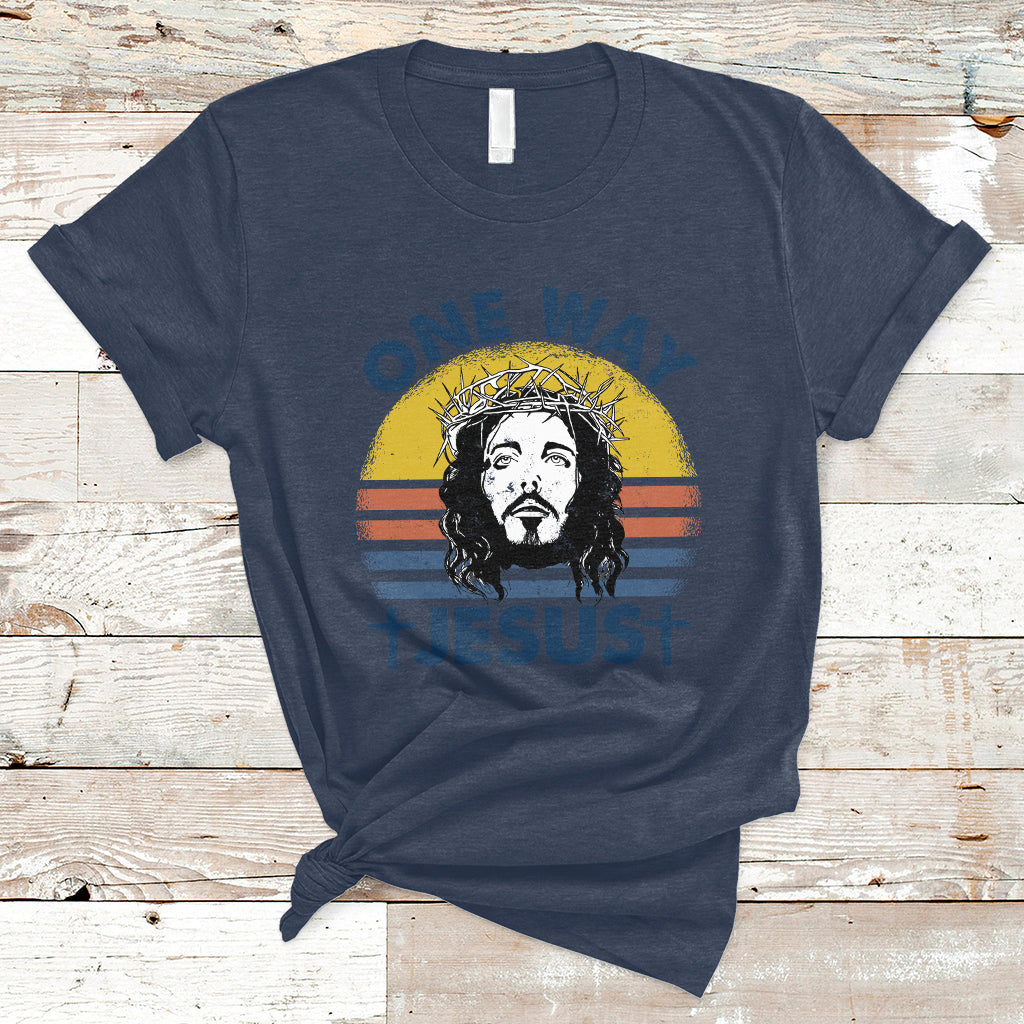 One Way Jesus Christian Relgion Vintage T-shirt, Funny Jesus Shirt, Jesus Believer, Religious Shirt T-Shirt - Wonder Print Shop