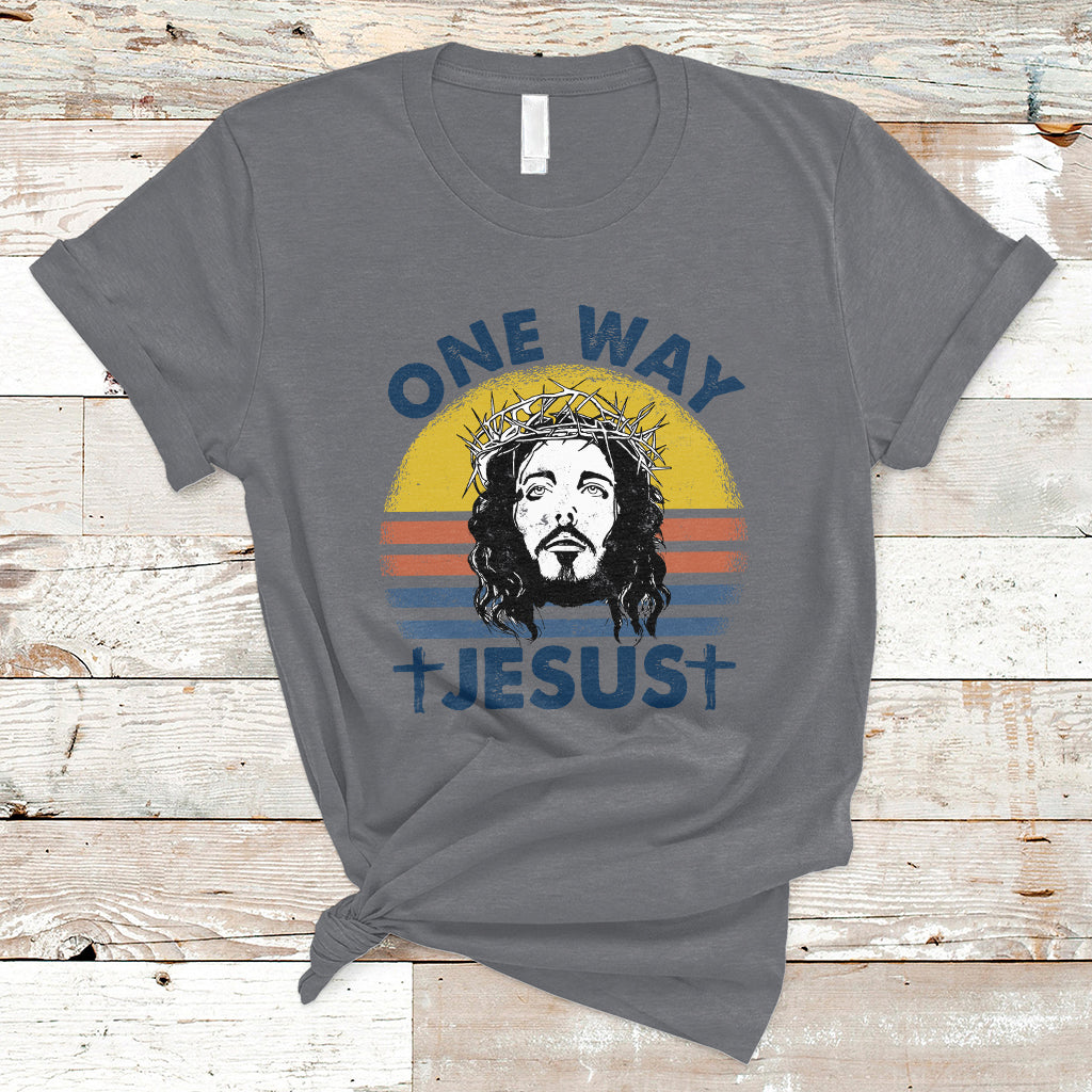 One Way Jesus Christian Relgion Vintage T-shirt, Funny Jesus Shirt, Jesus Believer, Religious Shirt T-Shirt - Wonder Print Shop