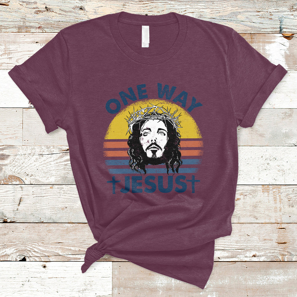 One Way Jesus Christian Relgion Vintage T-shirt, Funny Jesus Shirt, Jesus Believer, Religious Shirt T-Shirt - Wonder Print Shop