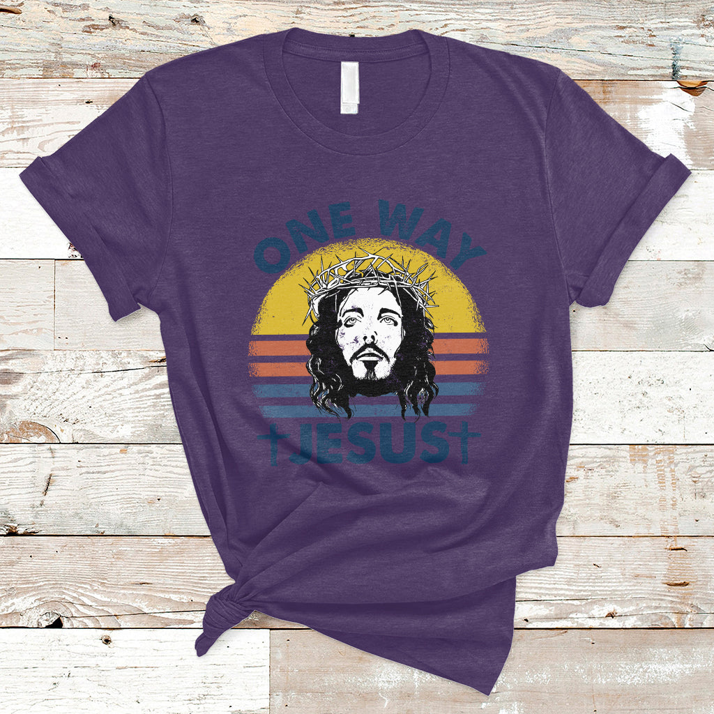 One Way Jesus Christian Relgion Vintage T-shirt, Funny Jesus Shirt, Jesus Believer, Religious Shirt T-Shirt - Wonder Print Shop