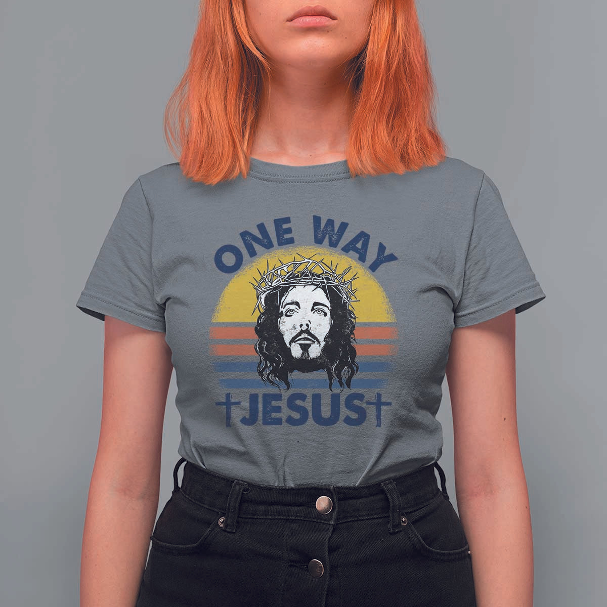 One Way Jesus T Shirt For Women Christian Relgion Retro Vintage