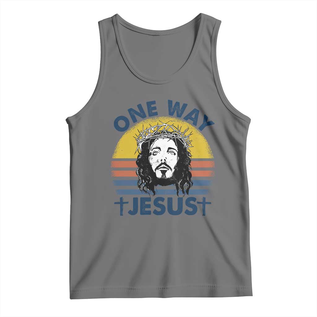 One Way Jesus Tank Top Christian Relgion Retro Vintage