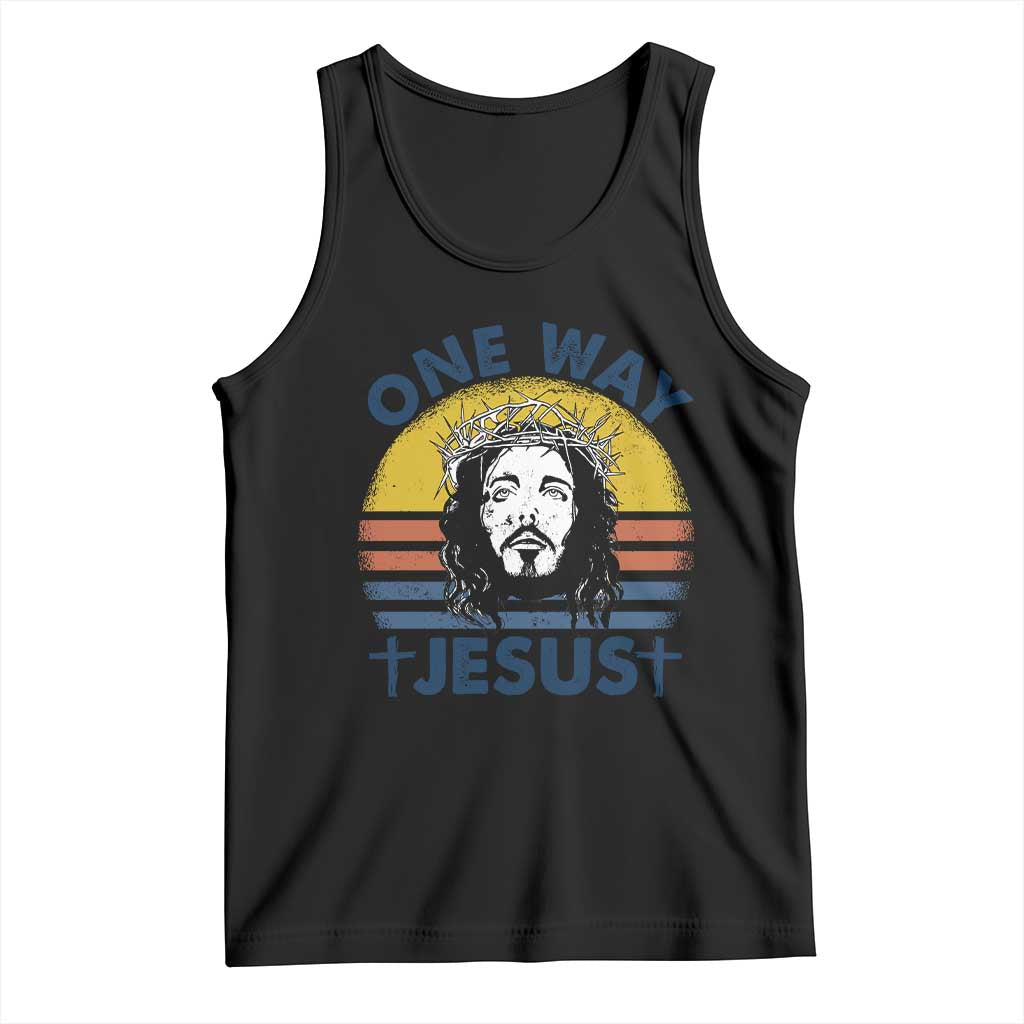 One Way Jesus Tank Top Christian Relgion Retro Vintage