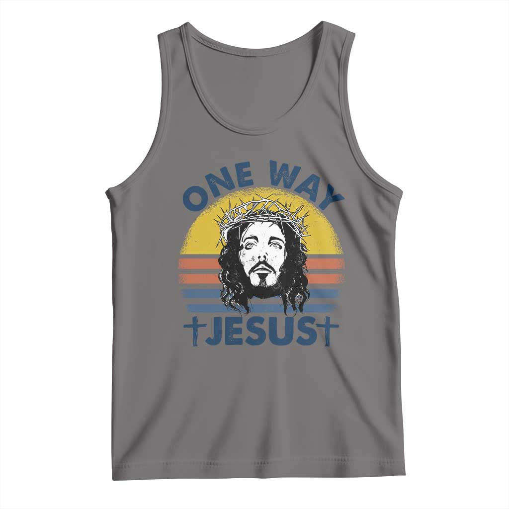 One Way Jesus Tank Top Christian Relgion Retro Vintage