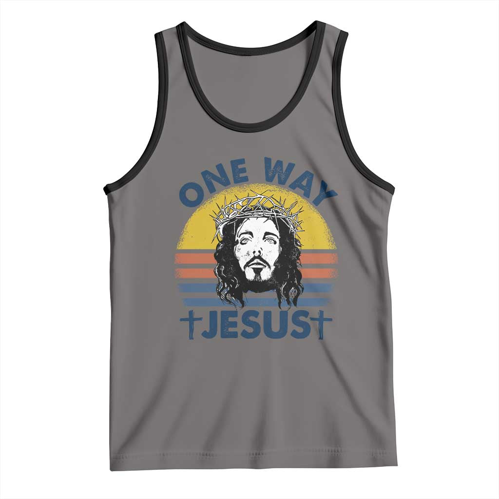 One Way Jesus Tank Top Christian Relgion Retro Vintage