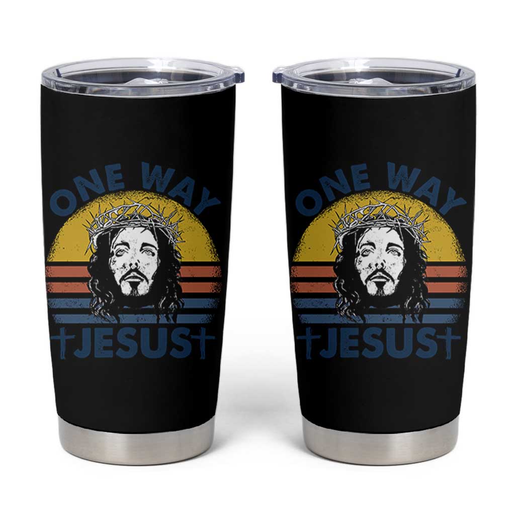 One Way Jesus Tumbler Cup Christian Relgion Retro Vintage