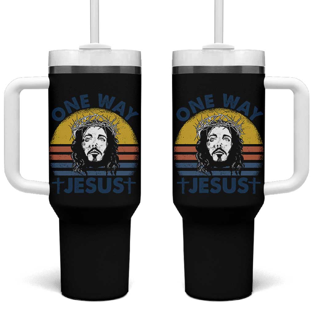 One Way Jesus Tumbler With Handle Christian Relgion Retro Vintage