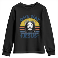 One Way Jesus Youth Sweatshirt Christian Relgion Retro Vintage