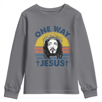 One Way Jesus Youth Sweatshirt Christian Relgion Retro Vintage