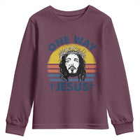 One Way Jesus Youth Sweatshirt Christian Relgion Retro Vintage