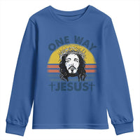 One Way Jesus Youth Sweatshirt Christian Relgion Retro Vintage