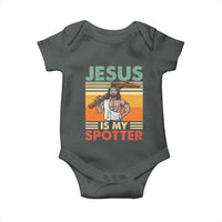 Jesus Is My Spotter Baby Onesie Funny Gym Christian Fitness