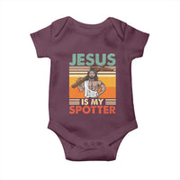Jesus Is My Spotter Baby Onesie Funny Gym Christian Fitness