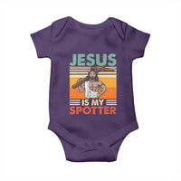 Jesus Is My Spotter Baby Onesie Funny Gym Christian Fitness