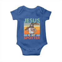 Jesus Is My Spotter Baby Onesie Funny Gym Christian Fitness