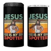 Jesus Is My Spotter 4 in 1 Can Cooler Tumbler Funny Gym Christian Fitness